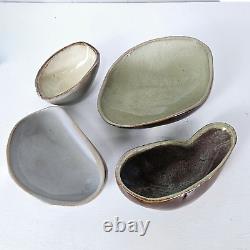 Vintage Modern Studio Pottery Ceramic Bowls Set Signed Duke Set of (4)
