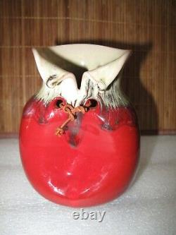 Vintage Modernist Hallmarked 6.5 Studio Art Vase Red Flambe Oxblood Glaze