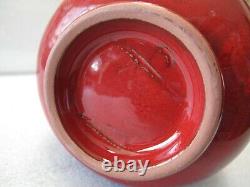 Vintage Modernist Hallmarked 6.5 Studio Art Vase Red Flambe Oxblood Glaze