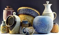 Vintage Modernist Studio Pottery Reticulated Glaze Vase Unsigned