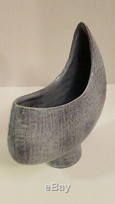 Vintage Modernist Textured Biomorphic Art Studio Pottery Vase