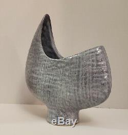 Vintage Modernist Textured Biomorphic Art Studio Pottery Vase