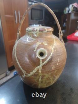 Vintage Monumental Studio Pottery Teapot Oversized 12.5 Signed Wabi Sabi