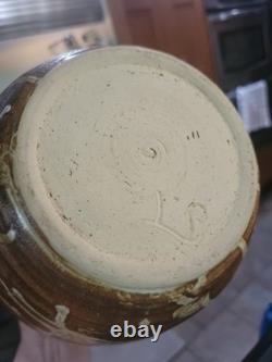Vintage Monumental Studio Pottery Teapot Oversized 12.5 Signed Wabi Sabi