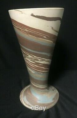 Vintage NILOAK 8.25 Tall Vase Mission Swirl Studio Art Pottery