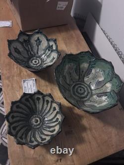 Vintage Nancy Finesilver Studio Pottery Nesting Bowls