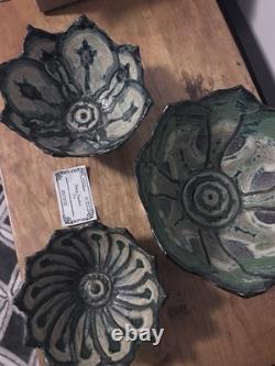 Vintage Nancy Finesilver Studio Pottery Nesting Bowls