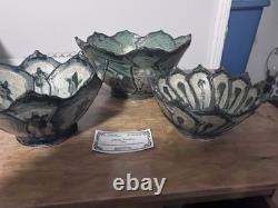 Vintage Nancy Finesilver Studio Pottery Nesting Bowls