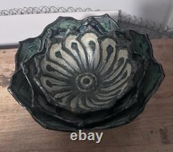 Vintage Nancy Finesilver Studio Pottery Nesting Bowls