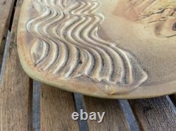 Vintage Neil Moss Studio Pottery Curved Plate Earth Tones Nice Signed
