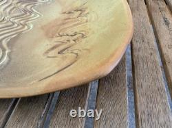 Vintage Neil Moss Studio Pottery Curved Plate Earth Tones Nice Signed