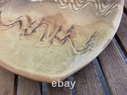 Vintage Neil Moss Studio Pottery Curved Plate Earth Tones Nice Signed