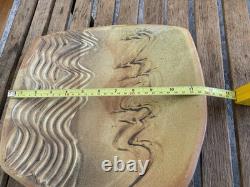 Vintage Neil Moss Studio Pottery Curved Plate Earth Tones Nice Signed