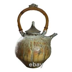 Vintage Neil Moss Studio Pottery Large Teapot Lid Handle Made in Calif USA 1989