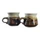 Vintage Neil Moss Studio Pottery Pair Mugs withHandles Made in Calif USA 1980s