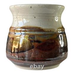 Vintage Neil Moss Studio Pottery Pair Mugs withHandles Made in Calif USA 1980s