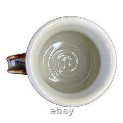 Vintage Neil Moss Studio Pottery Pair Mugs withHandles Made in Calif USA 1980s