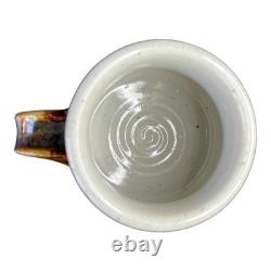 Vintage Neil Moss Studio Pottery Pair Mugs withHandles Made in Calif USA 1980s