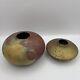 Vintage Norman Bacon Raku Glazed Studio Pottery VasesSet of 2 Signed