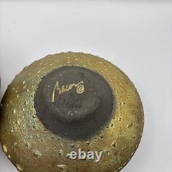 Vintage Norman Bacon Raku Glazed Studio Pottery VasesSet of 2 Signed