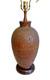 Vintage Organic Textured Brown Studio Pottery Lamp Large Hand Turned Ceramic MCM