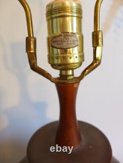 Vintage Organic Textured Brown Studio Pottery Lamp Large Hand Turned Ceramic MCM
