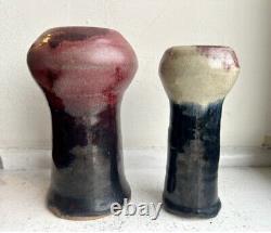 Vintage Pair Of Studio Pottery Vases, One Signed