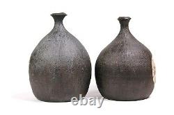 Vintage Pair of Studio Art Pottery Vases Circa 1960
