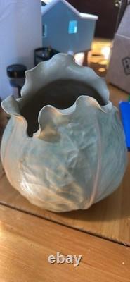 Vintage Patricia Garrett Handmade American Pottery Green Cabbage Vase 9 Rare