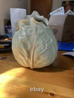 Vintage Patricia Garrett Handmade American Pottery Green Cabbage Vase 9 Rare