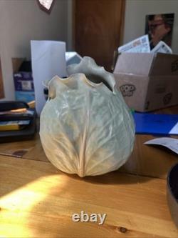 Vintage Patricia Garrett Handmade American Pottery Green Cabbage Vase 9 Rare