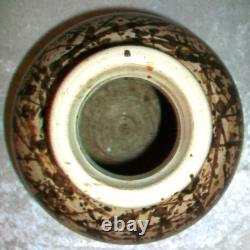 Vintage Paul Volckening Abstract Expressionist Stoneware Art Pottery Vase USA