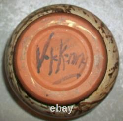 Vintage Paul Volckening Abstract Expressionist Stoneware Art Pottery Vase USA