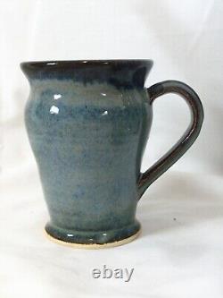 Vintage Paxis Place Studio Pottery Large Handled Coffee Pot And 4 Mugs