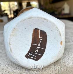 Vintage Phil Mayhew Beersheba Studio Pottery Signed Pitcher and 3 Goblet Set