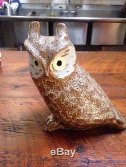 Vintage Pigeon Forge Tennessee Studio Pottery Handmade Large Horned Owl 9