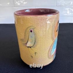 Vintage Polia Pillin California Studio Art Pottery Figural Ceramic Vase Cup MCM