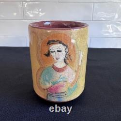 Vintage Polia Pillin California Studio Art Pottery Figural Ceramic Vase Cup MCM