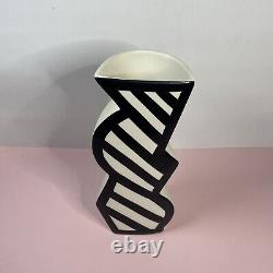 Vintage Post-Modern Abstract By John Bergen Studio Ceramic Vase Hand Painted