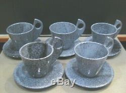 Vintage Postmodern Memphis Style Twelve Pieces of Marked Studio Pottery Tea