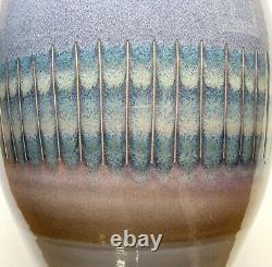 Vintage Postmodern Studio Porcelain Hares Fur Glaze Table Lamp, Signed Hale