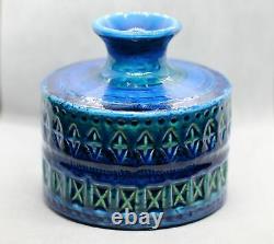 Vintage Pottery Bitossi Rimini Blu Aldo Londi Italian Studio Blue Ceramics Vase