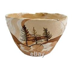 Vintage Pottery Studio Art Brigitte HaagSouthwestern Bowl Handmade 4 Tall