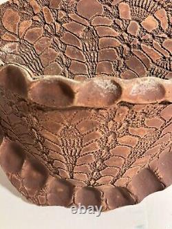 Vintage Pottery Wall Pocket Textured OOAK Piece Signed Art Studio