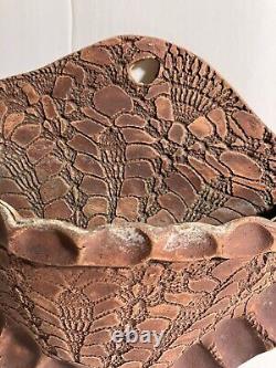 Vintage Pottery Wall Pocket Textured OOAK Piece Signed Art Studio