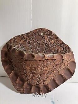 Vintage Pottery Wall Pocket Textured OOAK Piece Signed Art Studio