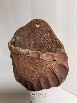 Vintage Pottery Wall Pocket Textured OOAK Piece Signed Art Studio