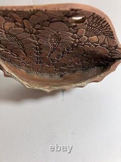 Vintage Pottery Wall Pocket Textured OOAK Piece Signed Art Studio
