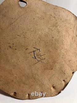 Vintage Pottery Wall Pocket Textured OOAK Piece Signed Art Studio