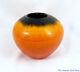 Vintage Primavera France Numbered Art Pottery Petit Orange and Black Vase